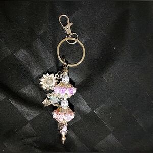 Hand Crafted Silver and Lavender Floral Key Holder